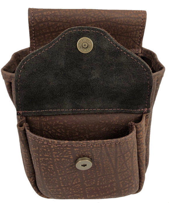 (image for) Brown Cape Buffalo Hide Shotgun Shell Belt Pouch Bag